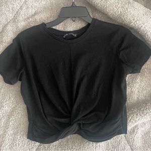 Black Zara Waist Cinched Crop-top size M